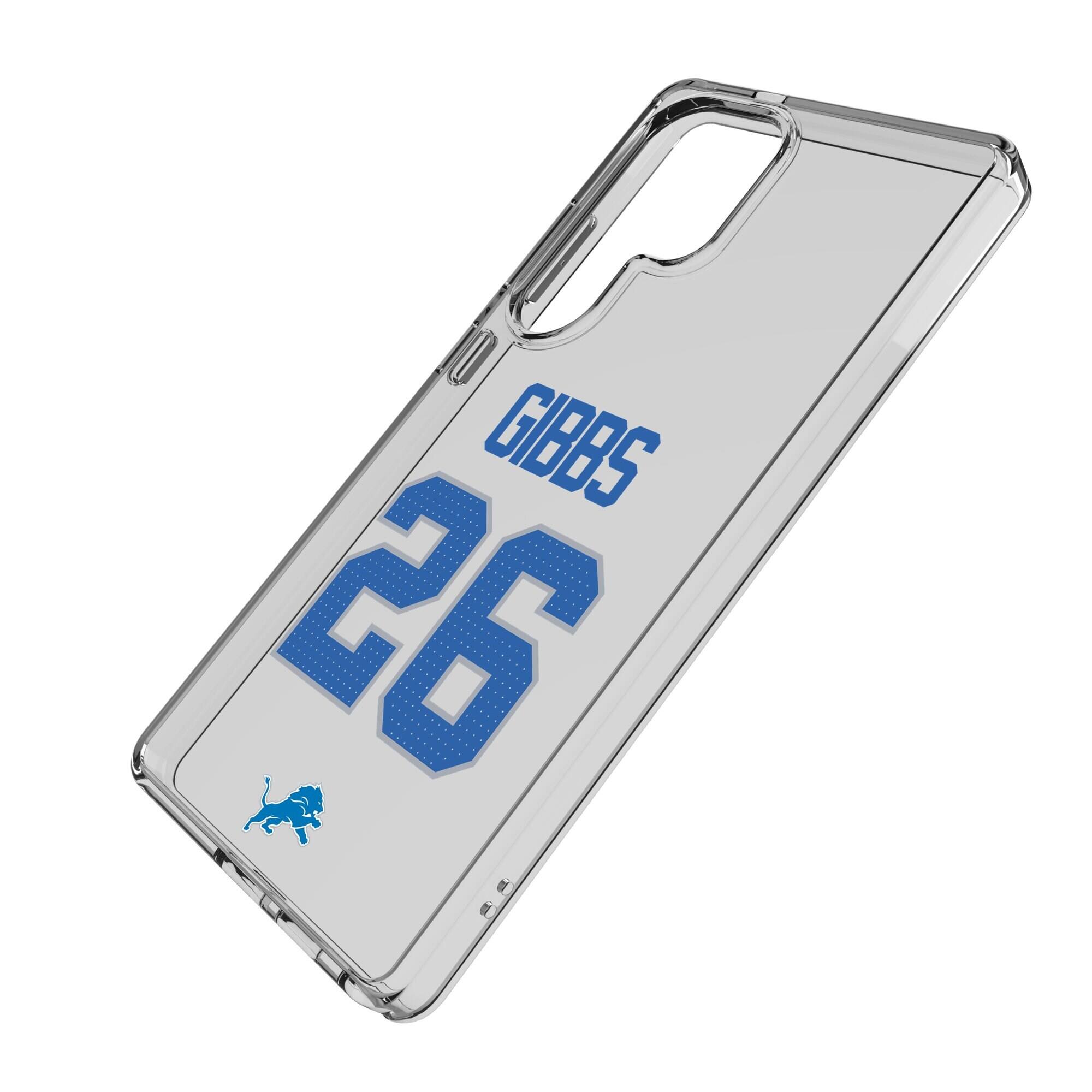 Alt View 1. Keyscaper - Jahmyr Gibbs Detroit Lions Galaxy Clear Case - S22 - Multicolor.