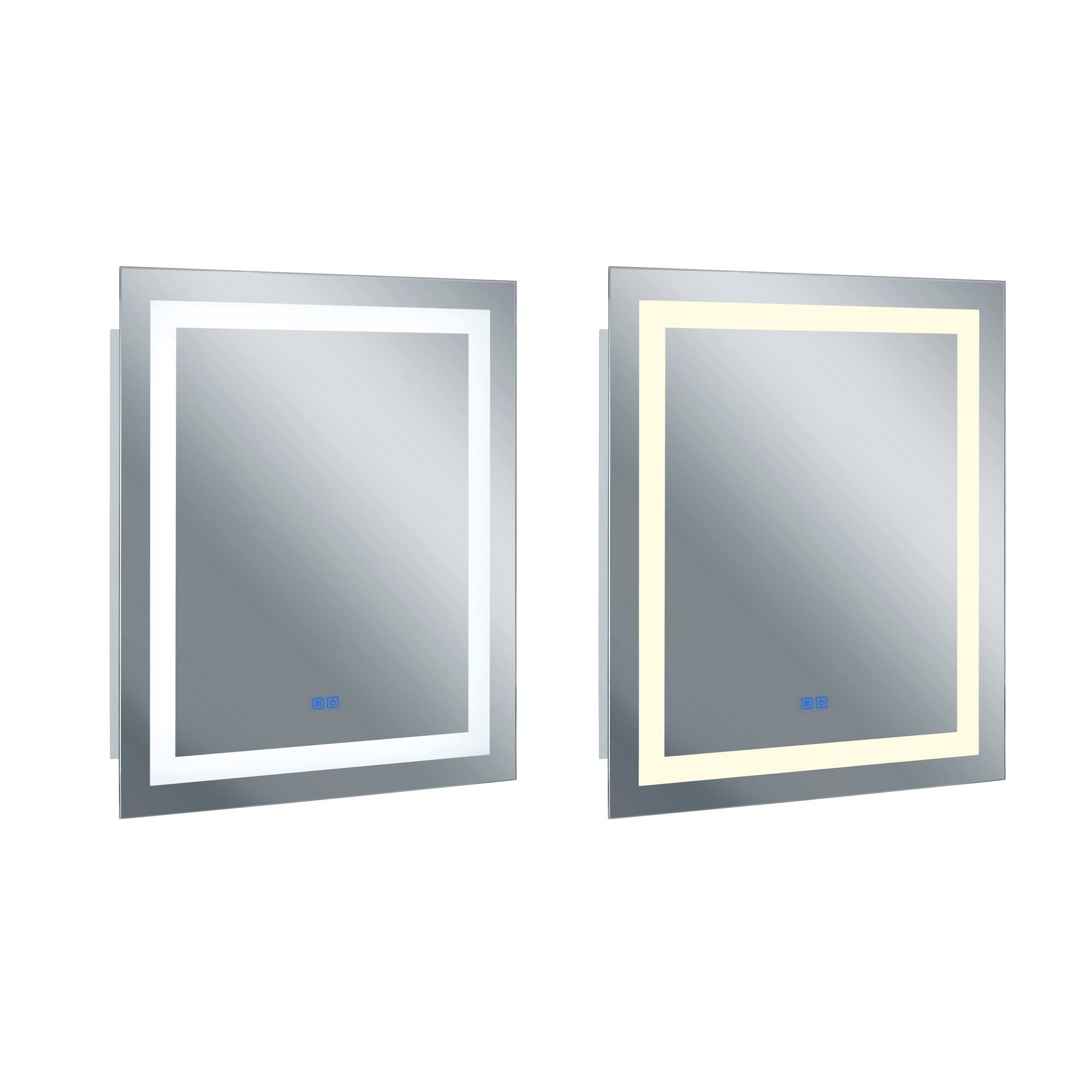 Front. CWI Lighting - Abril Square Matte White LED 36 in. Mirror From our Abril Collection - White.