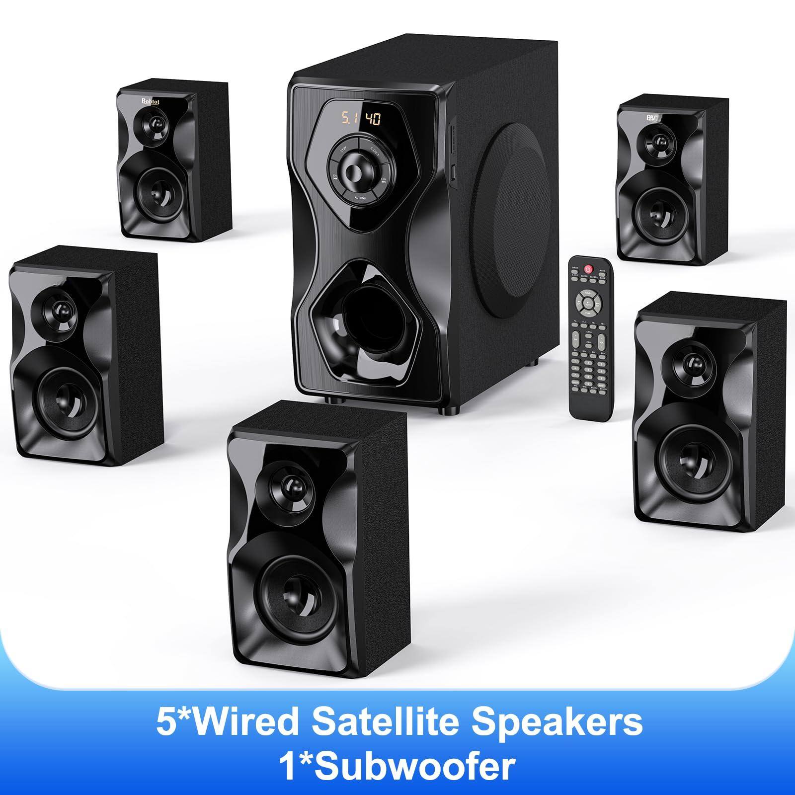 Rodter S140 5*Wired Satellite Speakers 1*Subwoofer