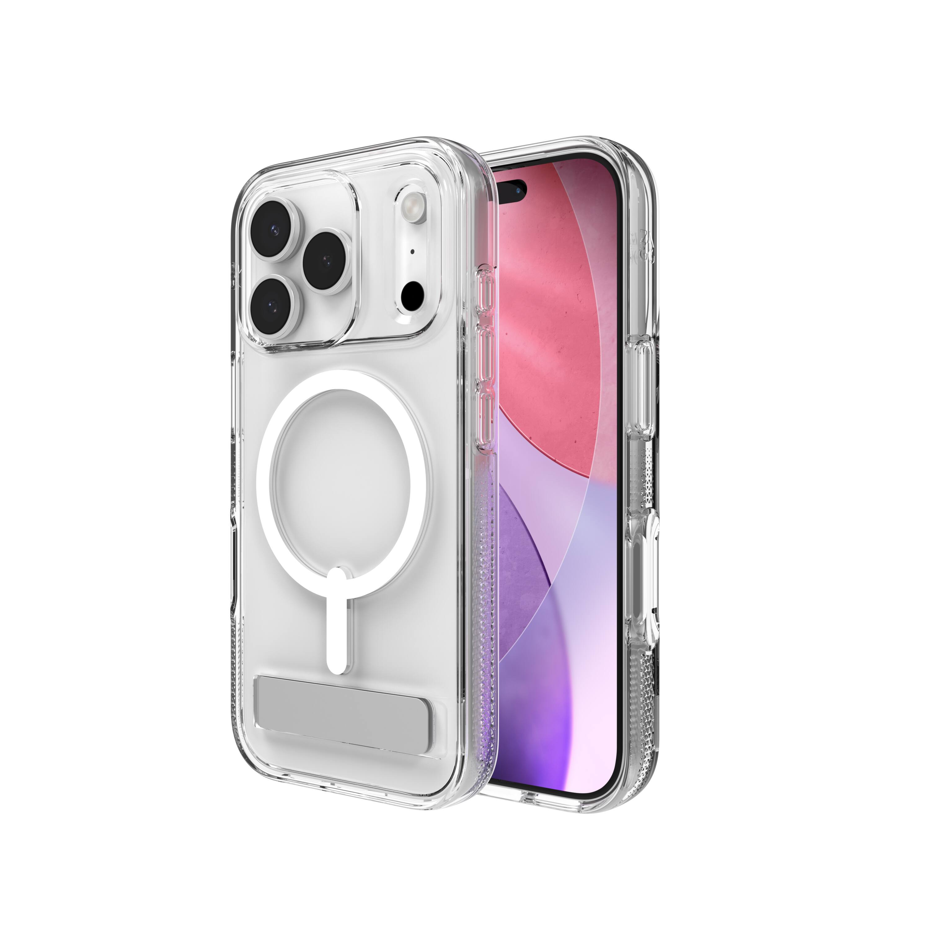 Alt View 10. ZAGG - Crystal Palace Snap MagSafe Compatible Case w/ Kickstand for Apple iPhone 17 Pro - Clear.