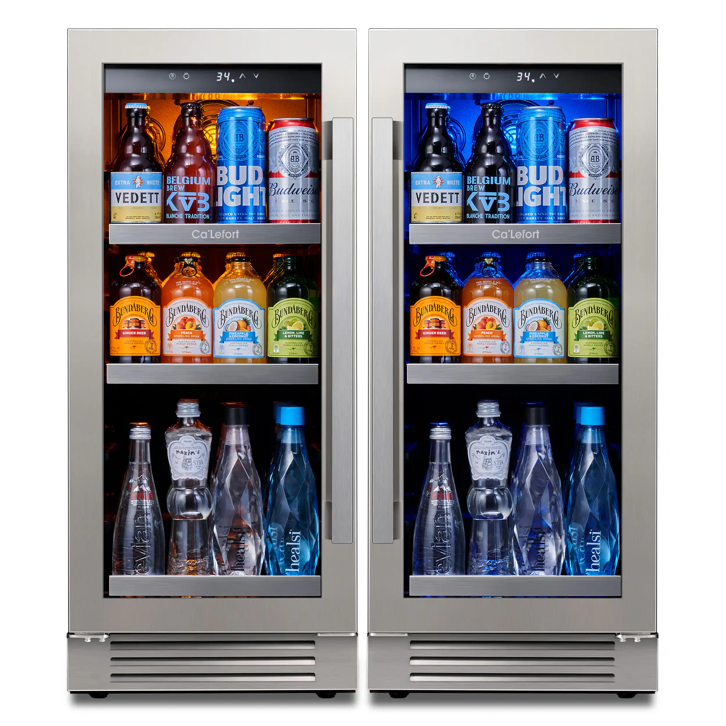 Ca'Lefort - 30 inch Beverage Refrigerator,200 Cans Beverage Cooler with Stainless steel door frame for Home,Office - Silver