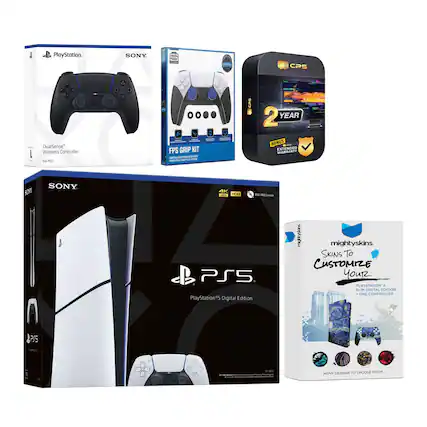 - PlayStation SONY DualSense Wireless Controller for PS5
- FPS GRIP KIT
- 2 YEAR BONUS EXTENDED WARRANTY
- PS5 PlayStation 5 Digital Edition
- mightyskins SKINS TO CUSTOMIZE YOUR PLAYSTATION 5 SLIM DIGITAL EDITION ONE CONTROLLER
- MANY DESIGNS TO CHOOSE FROM