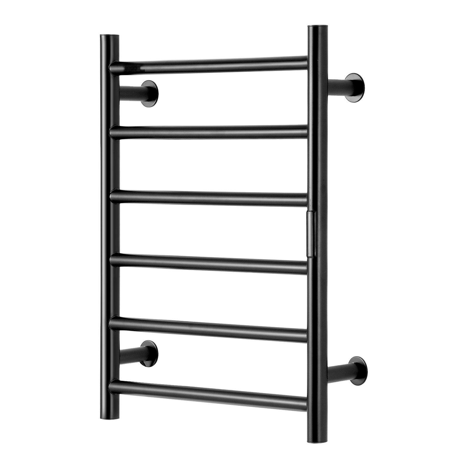 Alt View 9. Glintex - 6 Bars Wall Mounted Heated Towel Rack, Waterproof Warmer with Timer & Adjustable Temperature Control - Black.