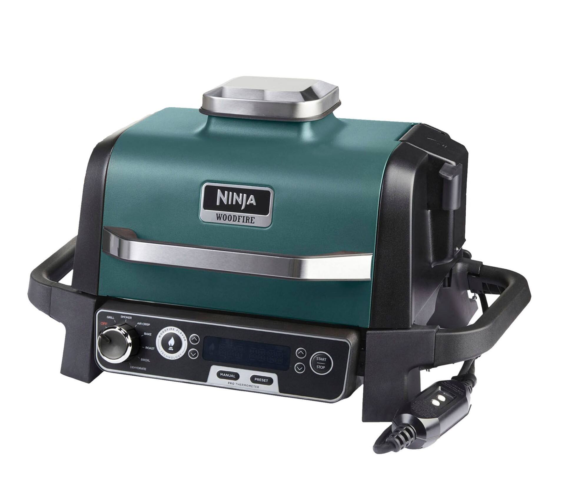 NINJA WOODFIRE

- SME COORINE PRANSE
- SRAL
- 0 MANUAL PRESET
- THS TUEEONLTE
- START STOP