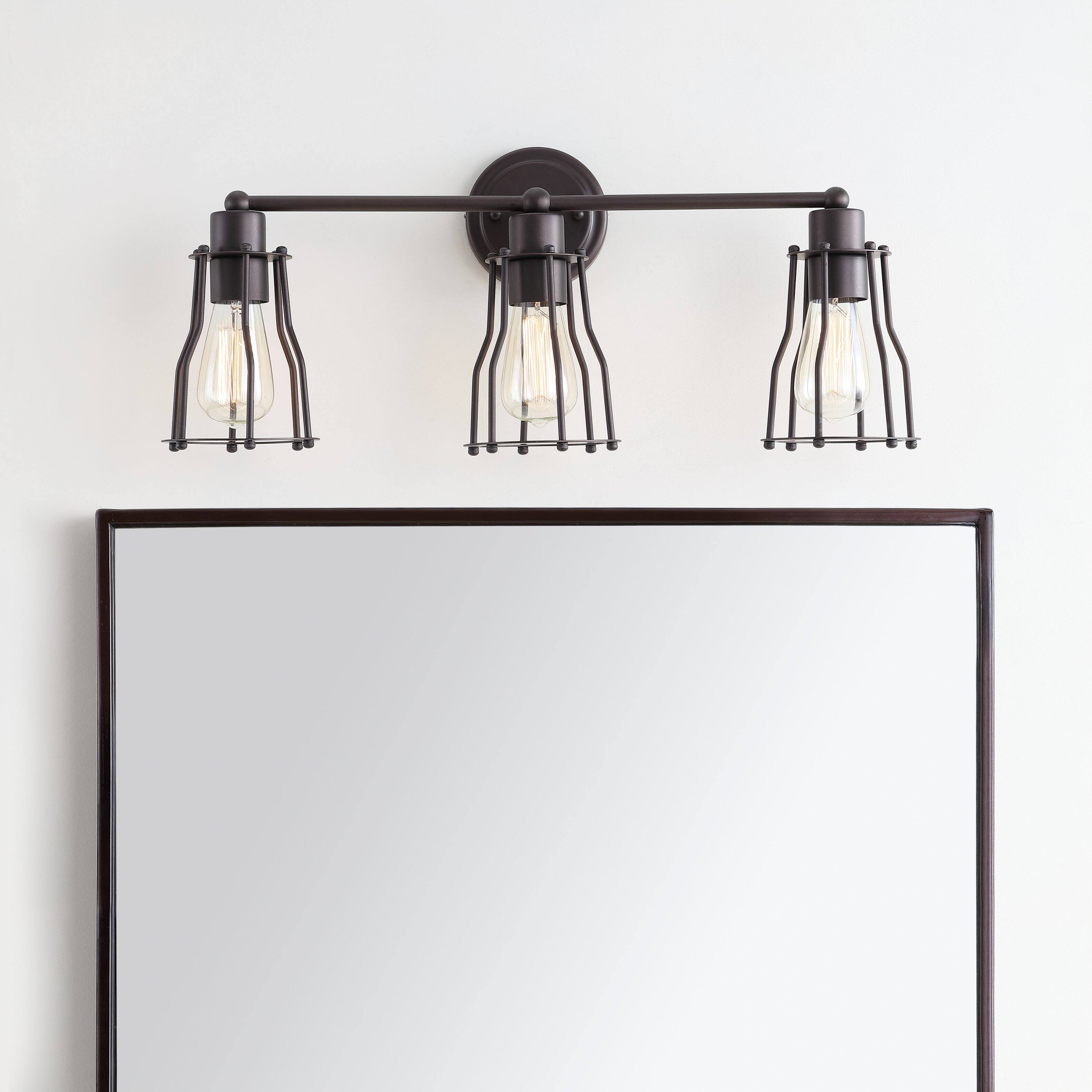 Alt View 1. Jonathan Y - Evelyn 24" 3-light Metal Vanity Light, Oil Rubbed Bronze - Oil Rubbed Bronze.