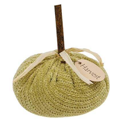 Front. BreeBe - Stuffed Green Harvest Sweater Pumpkin - 5.5"H - Green.