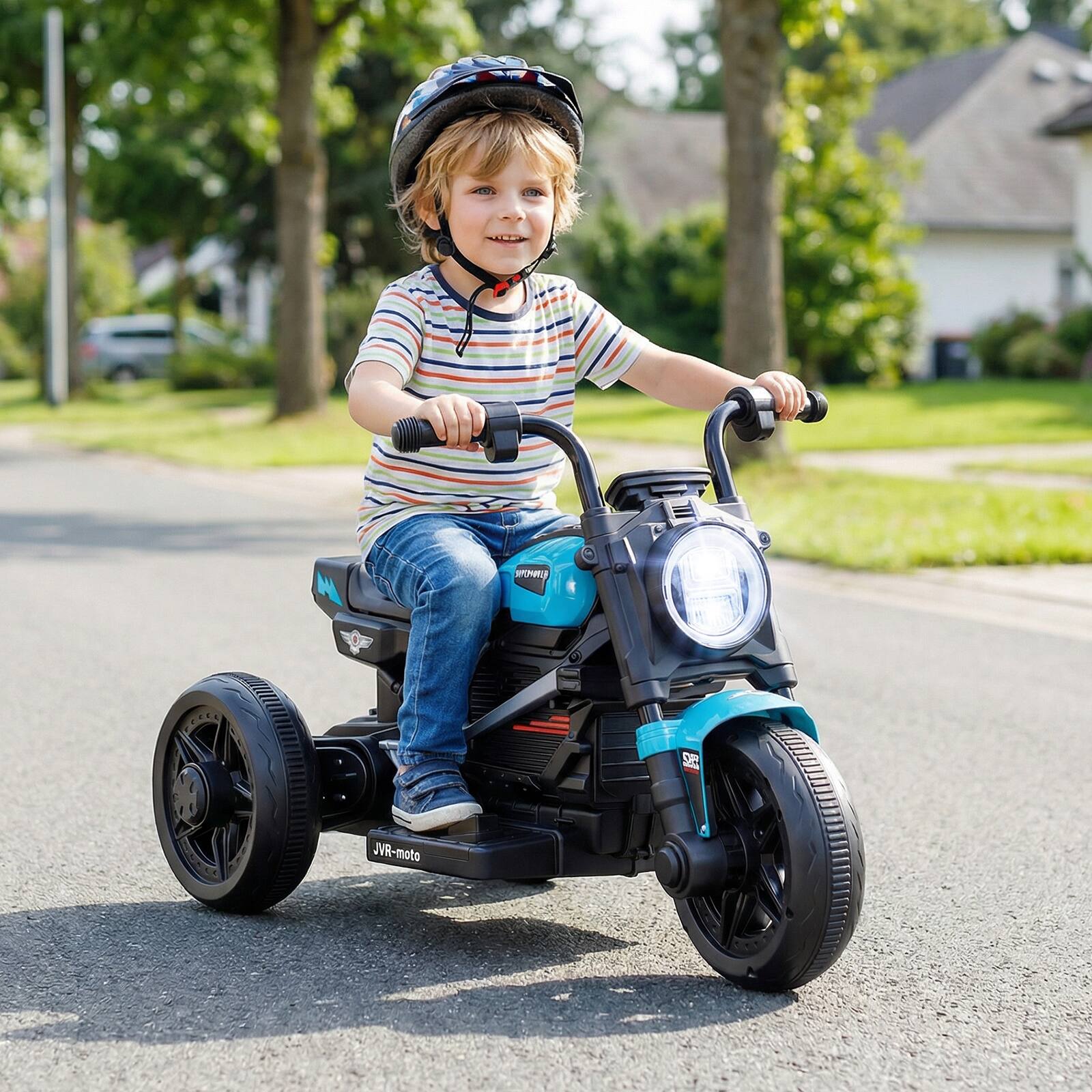 Alt View 1. Gymax - Gymax 6V Kids Motorcycle w/Song Story LED Headlights Accelerator Pedal & 3 Wheels Blue - Blue.