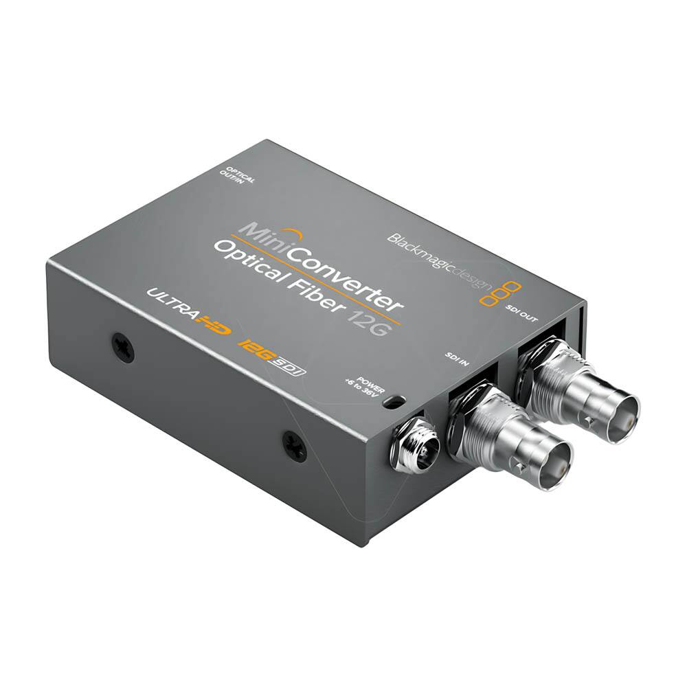 Blackmagic Design Mini Converter Optical Fiber 12G  
ULTRA 12G SDI IN  
12G SDI OUT  
POWER 12V DC 2A