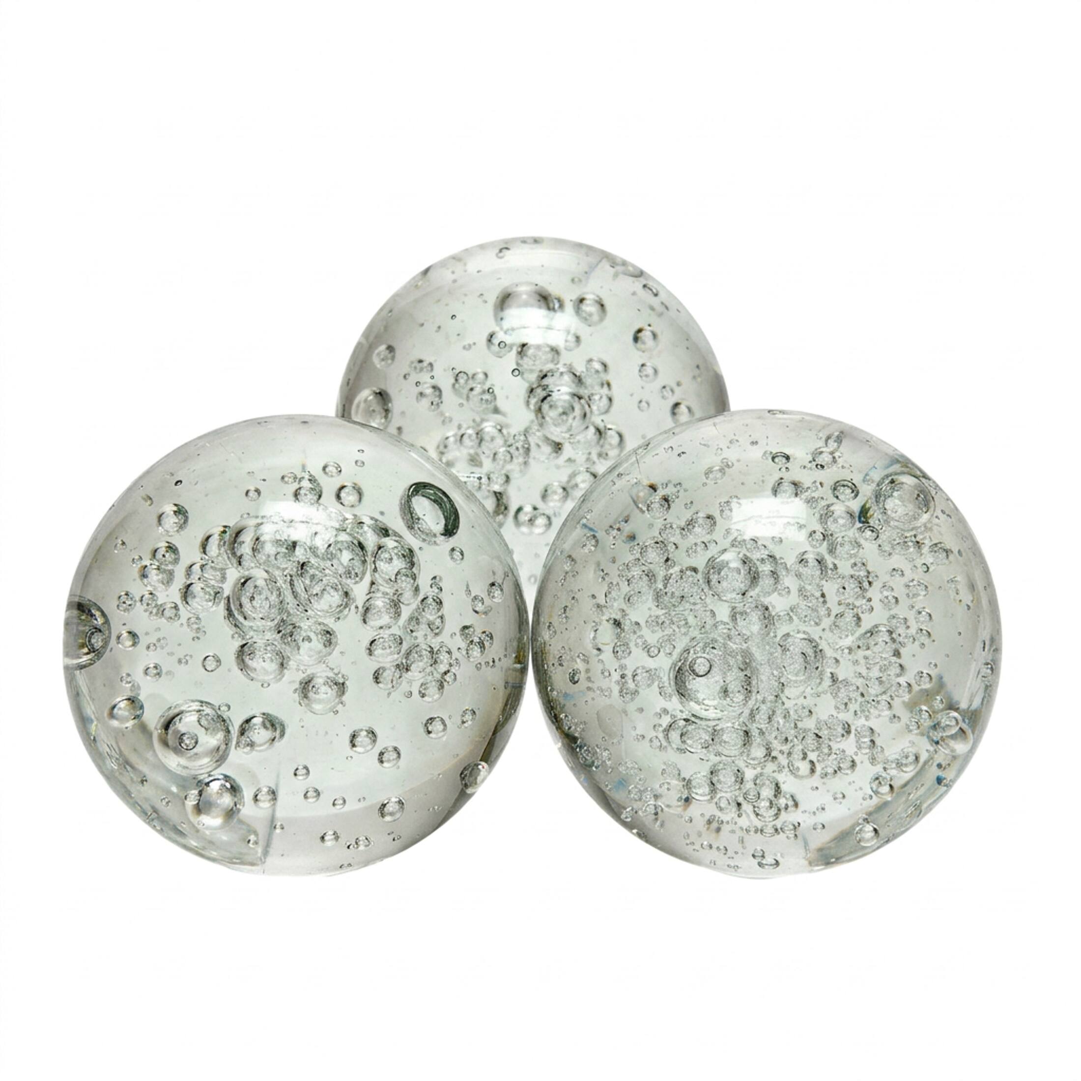 Things2Die4 Bubble Glass Decorative Spheres Set of 3 3 Inch Round Bowl ...