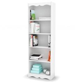 Hivvago - 72-inch High Bookcase with Soft Arches and 5 Shelves - White