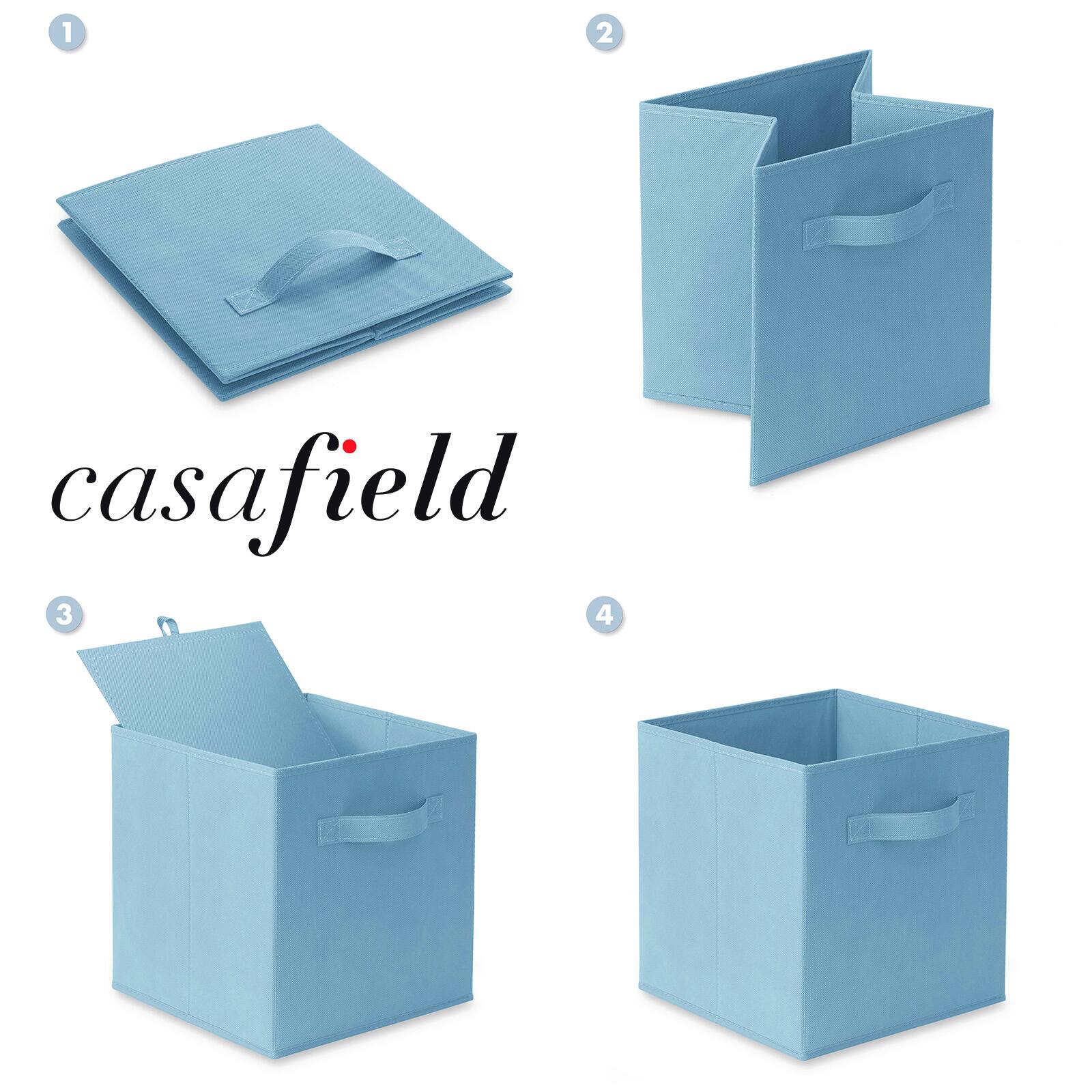 Alt View 5. Casafield - (Set of 6) Collapsible Fabric Cubes - Storage Bins - Baby Blue.