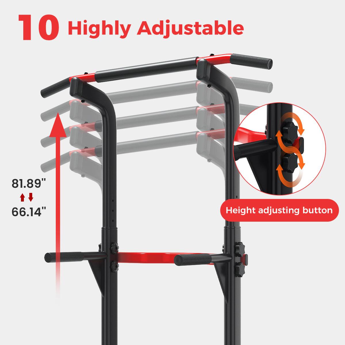 10 Highly Adjustable

81.89"  
66.14"  

Height adjusting button