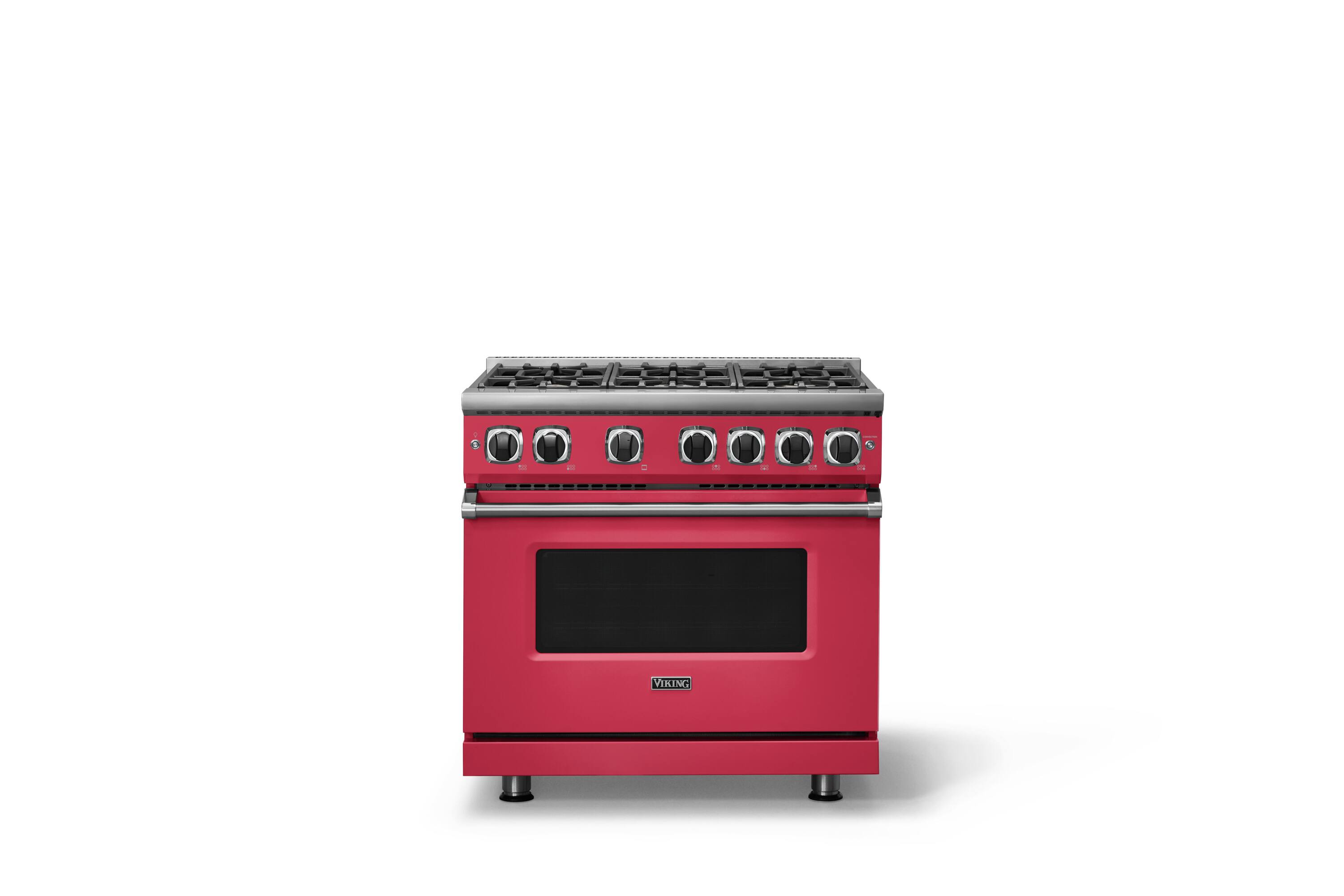Alt View 4. Viking - Pro 7 Series 5.6 Cu. Ft. Freestanding Sealed 4 Burner Gas Convection Range - Valentine - Valentine.