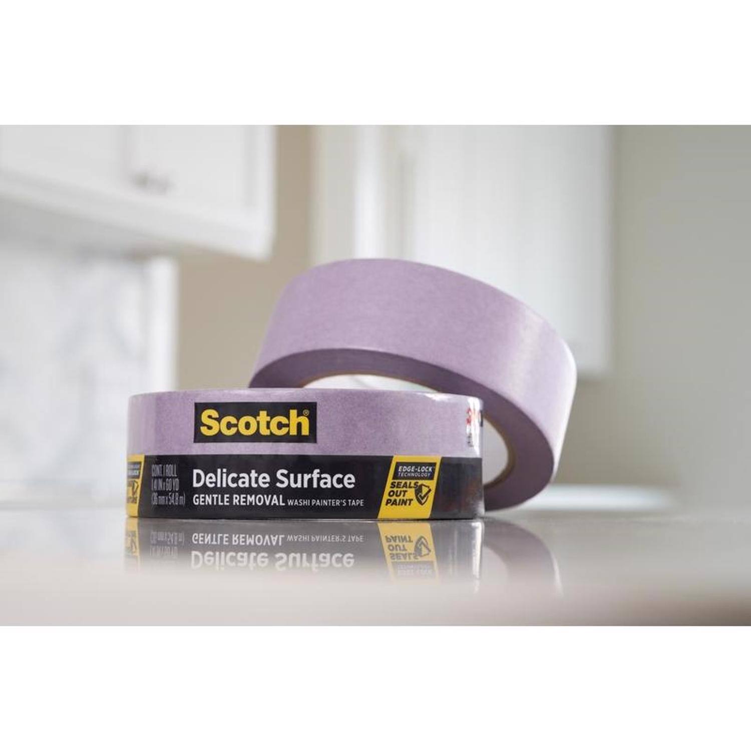 Scotch Delicate Surface Gentle Removal Wash Painter's Tape Edge-Lock Technology Seals Out Paint