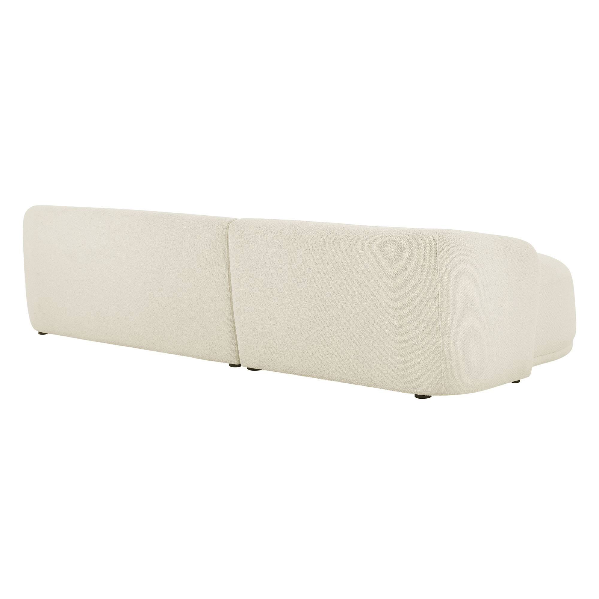 Alt View 4. Modway - Monica 2 Piece Left Facing Boucle Fabric Modular Sofa with Chaise by Modway - Cream.
