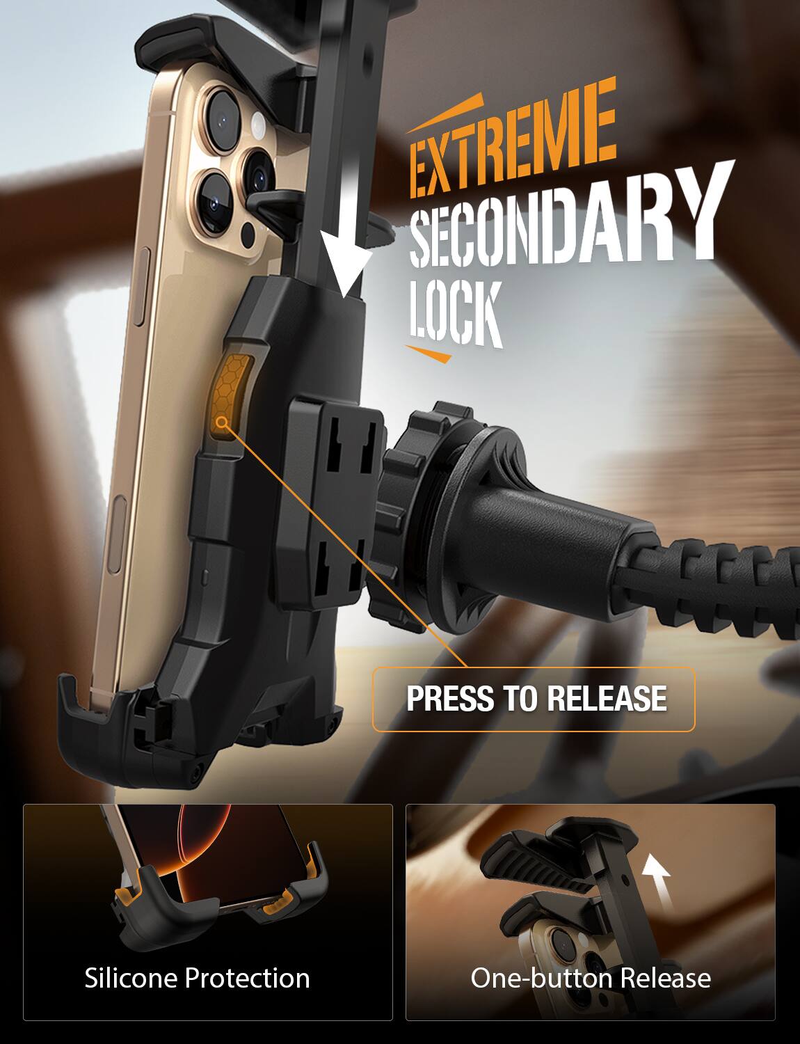 ToughTested Talon Mammoth 2.0 Windshield Mount – Pivot Flex Grip