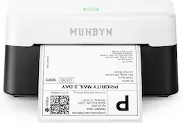 MUNBYN - Bluetooth Thermal Label Printer RW403B Wireless 4x6 Shipping Label Printer for Android iPhone Windows Mac - Black