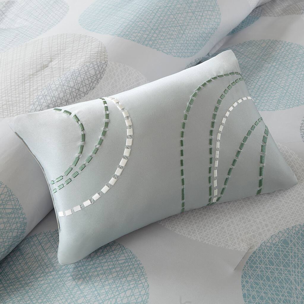 Alt View 1. Gracie Mills - Gracie Mills Timothy 7-Piece Contemporary Geometric Comforter Set with Bed Sheets - Aqua.