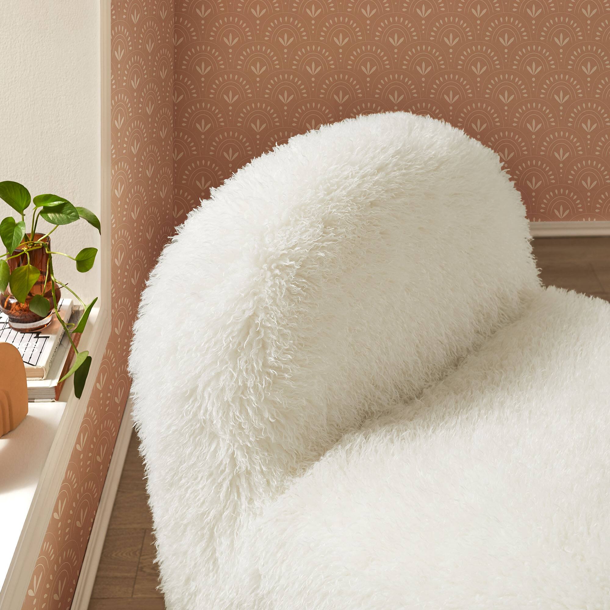 Alt View 2. Modway - Mina Faux Fur Accent Chair by Modway - White.