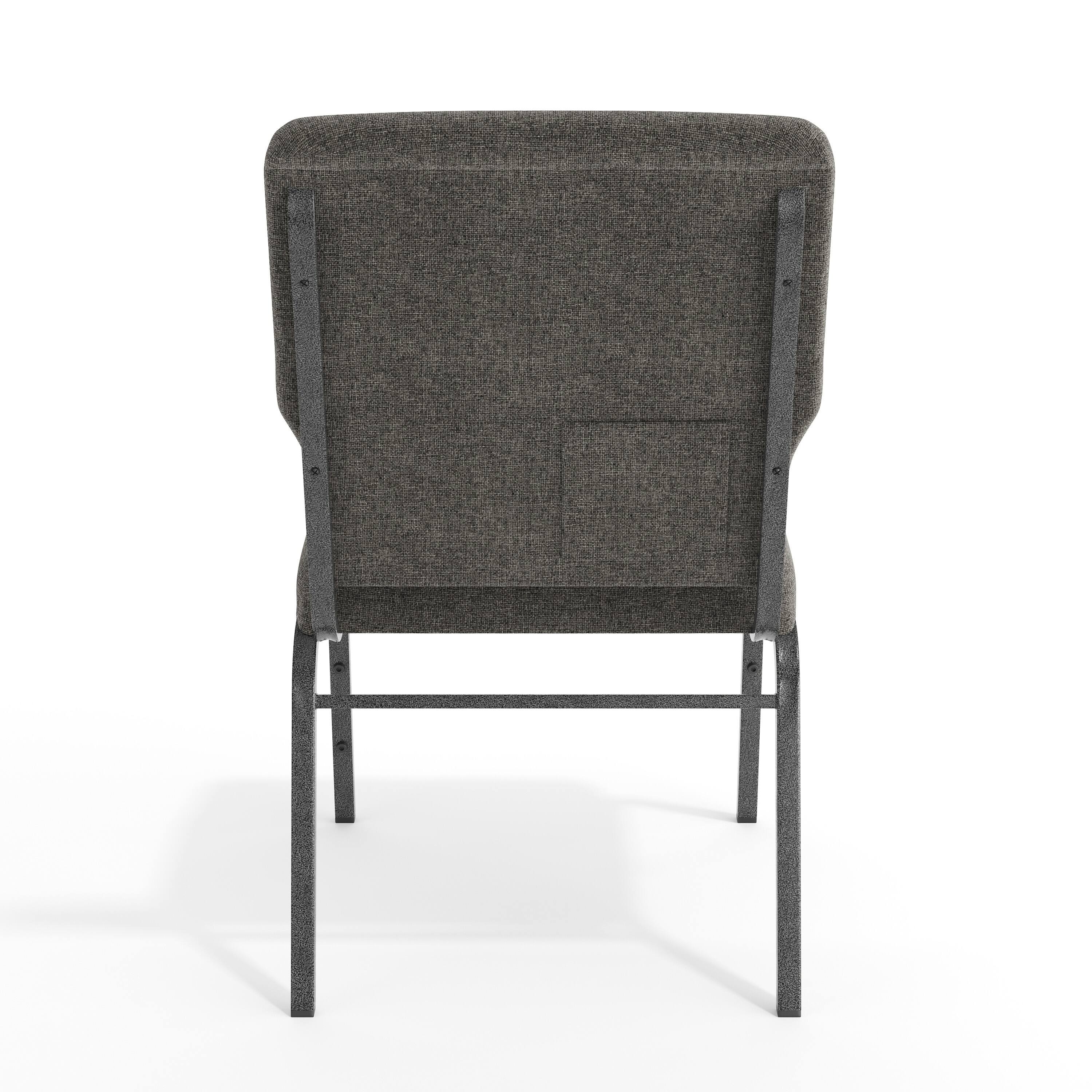 Alt View 7. Emma + Oliver - 20.5 in. Molded Foam Church Chair - Charcoal Gray Fabric/Silver Vein Frame.