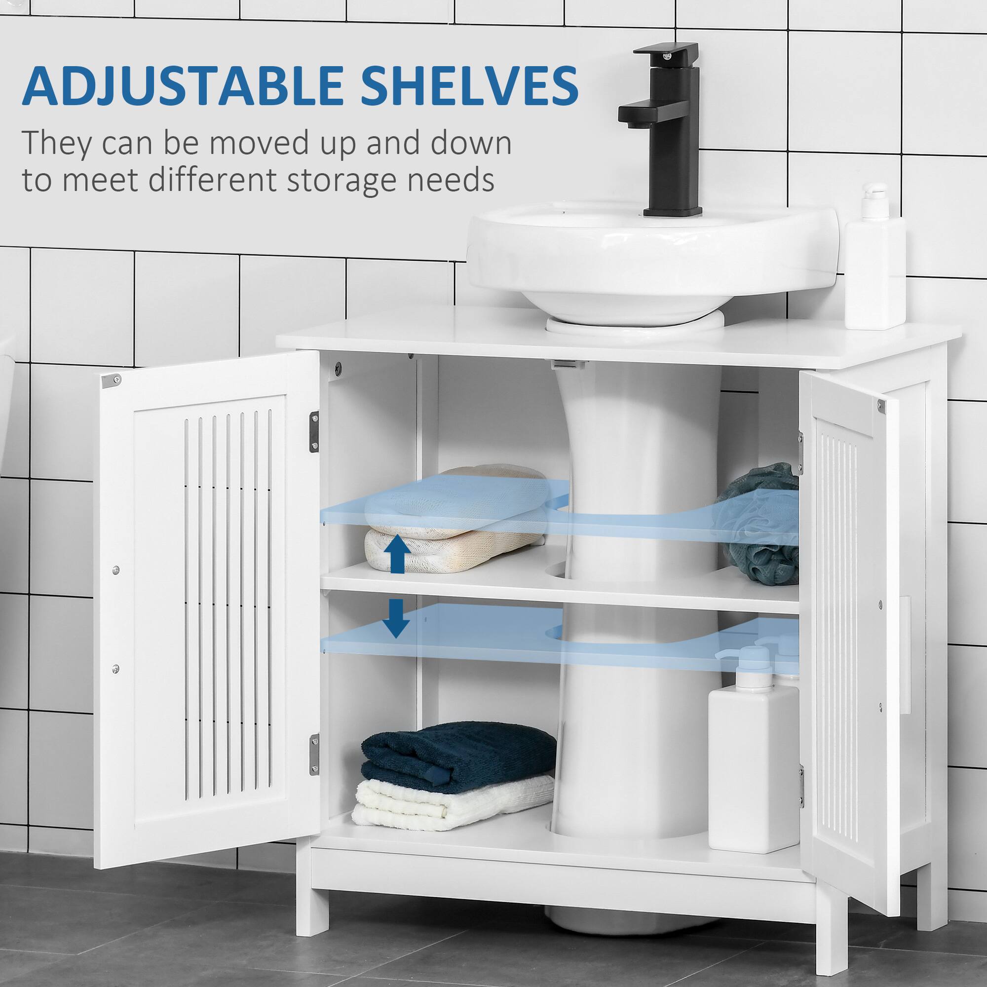 ADJUSTABLE SHELVES

They can be moved up and down to meet different storage needs