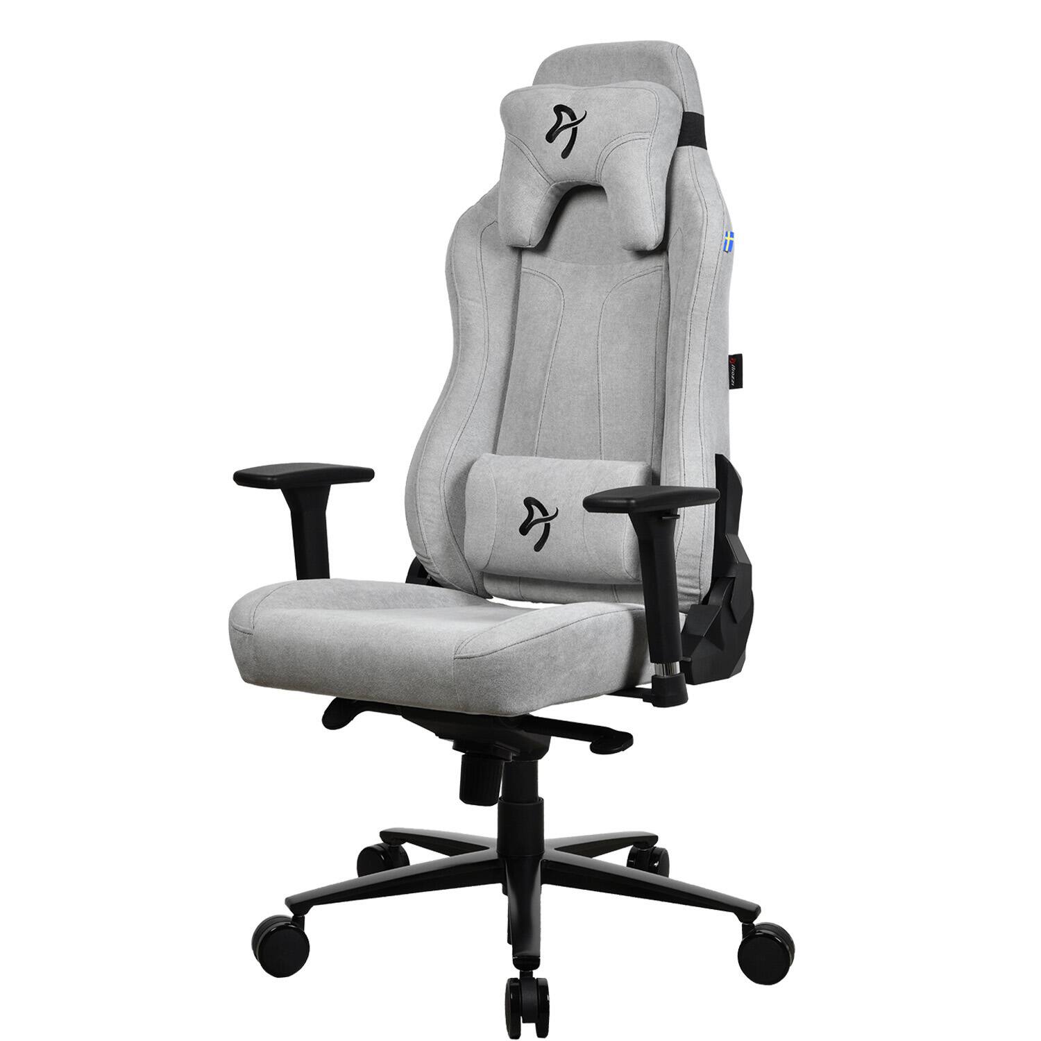 Left. Arozzi - Vernazza Premium Soft Fabric Ergonomic Office/Gaming Chair - Light Grey.