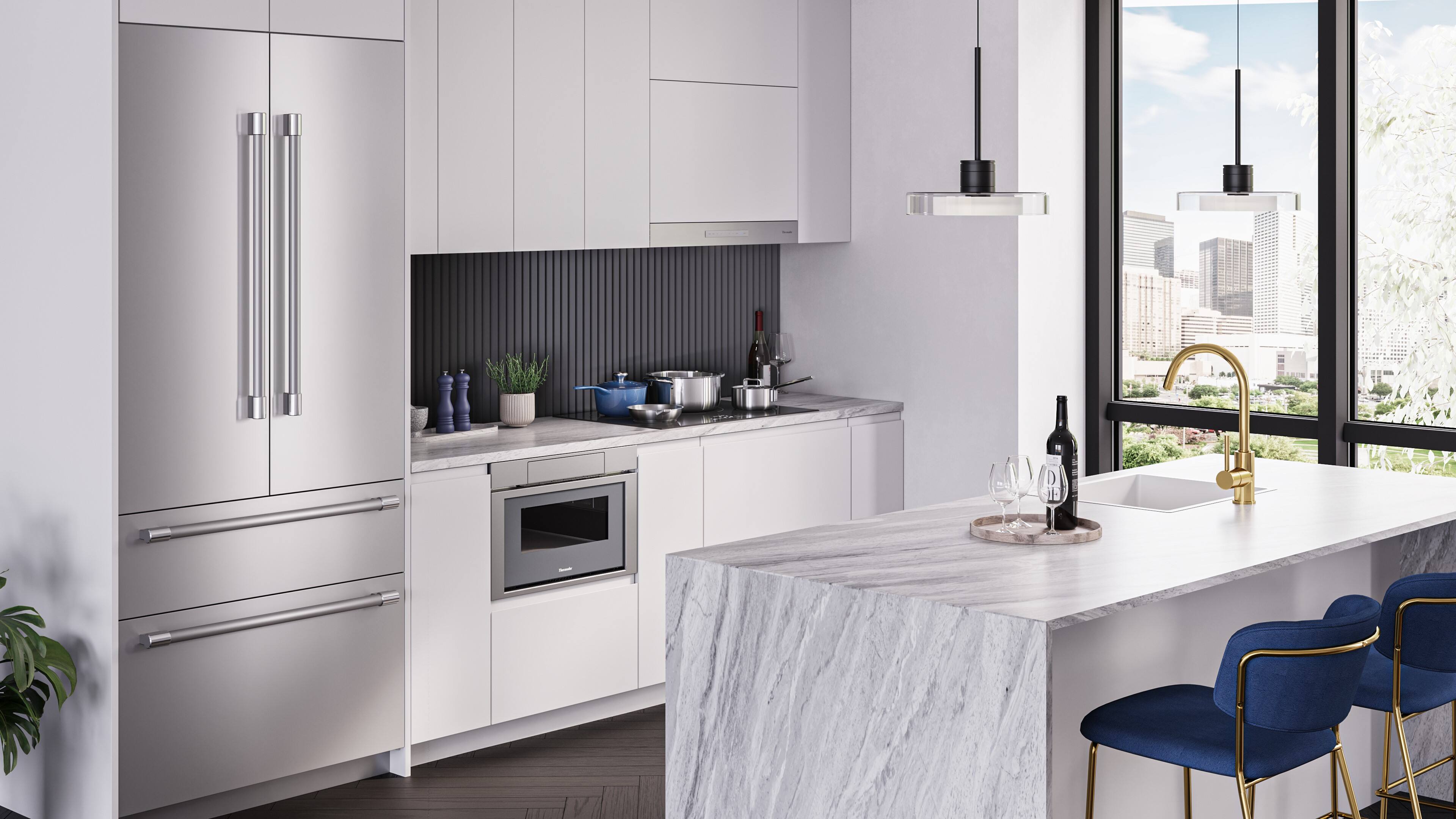 Alt View 17. Thermador - Masterpiece Series 30" Built-In Electric Induction Cooktop with 4 Elements and Wifi - Black.