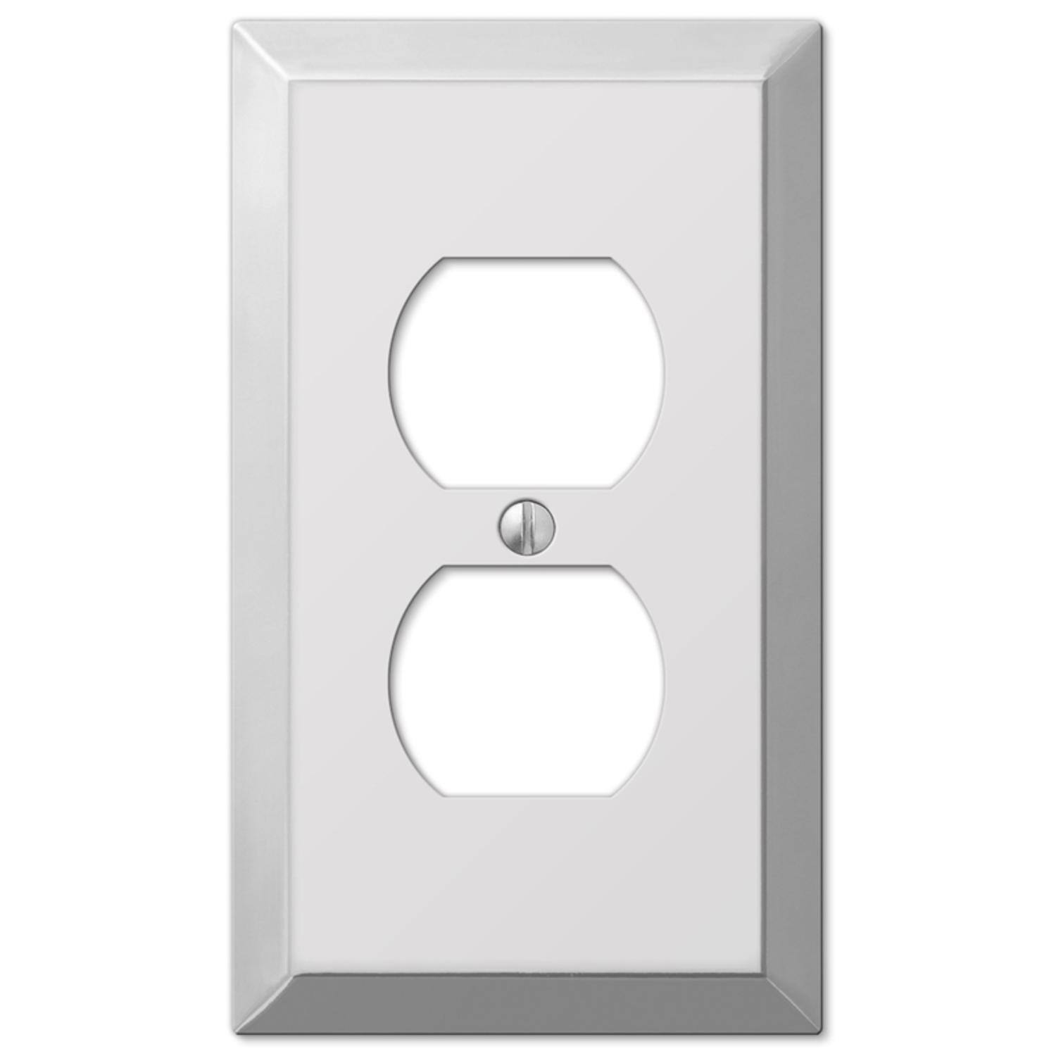 Angle. AMERELLE - Amerelle Century Polished Chrome 1 gang Stamped Steel Duplex Wall Plate 1 pk - Chrome.