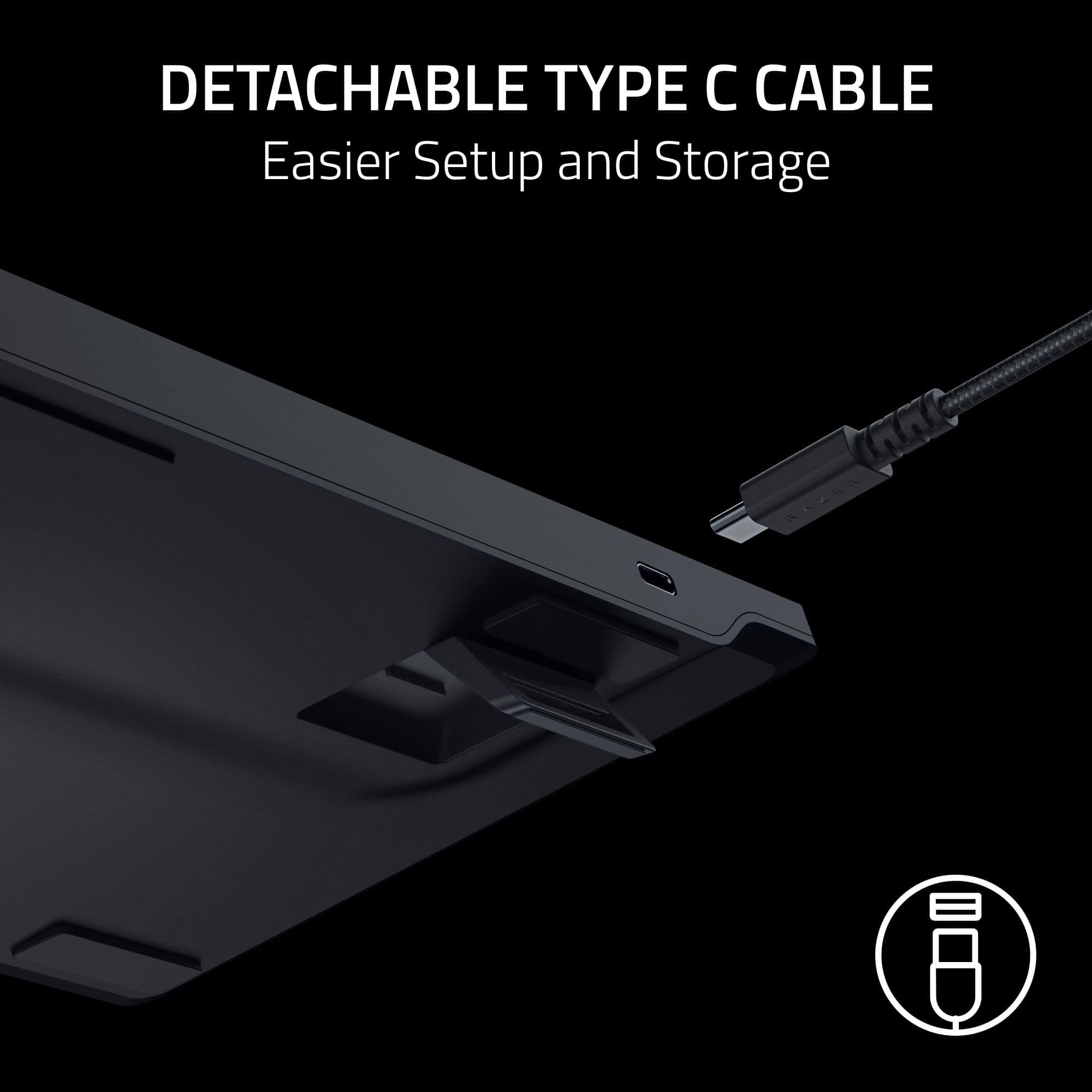 DETACHABLE TYPE C CABLE Easier Setup and Storage
