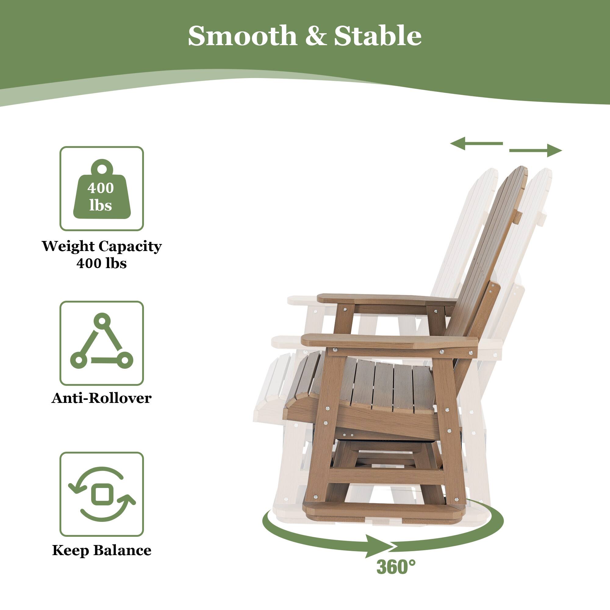 Smooth & Stable

- Weight Capacity: 400 lbs
- Anti-Rollover
- Keep Balance
- 360°