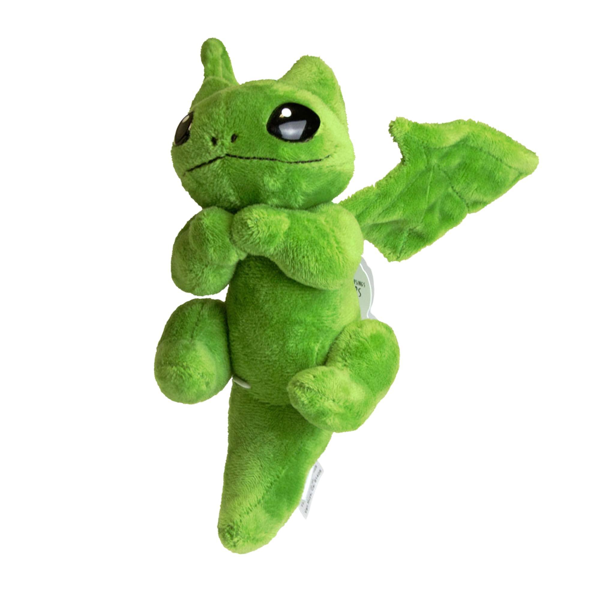 Alt View 1. Toynami - Little Embers 7 Inch Plush w/ Moveable Limbs & Magnetic Hands | Soot (Green) - Green.
