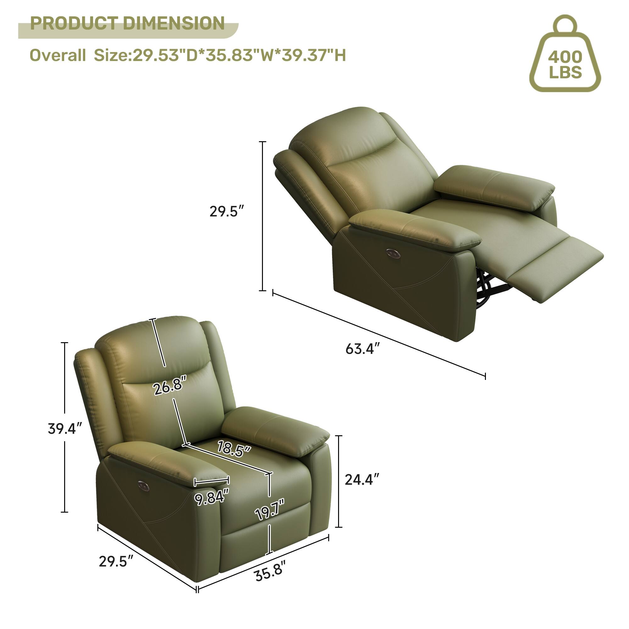 PRODUCT DIMENSION  
Overall Size: 29.53"D*35.83"W*39.37"H  
400 LBS  
29.5"  
26.8"  
63.4"  
39.4"  
29.5"  
18.5"  
9.84"  
19.7"  
35.8"  
24.4"