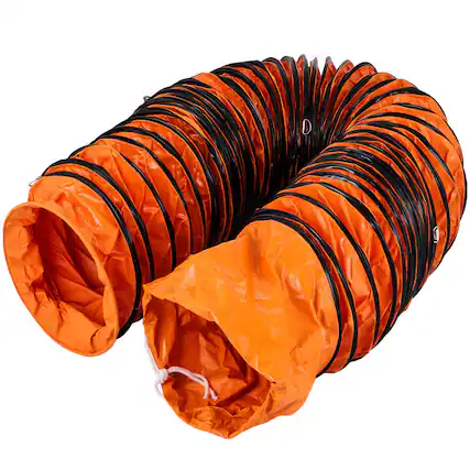Front. VEVOR - Flexible PVC Ducting, 25 ft / 7.6 m, Portable High Performance PVC Duct Hosing, Fit for 12 Inch / 300 mm Diameter - Orange.