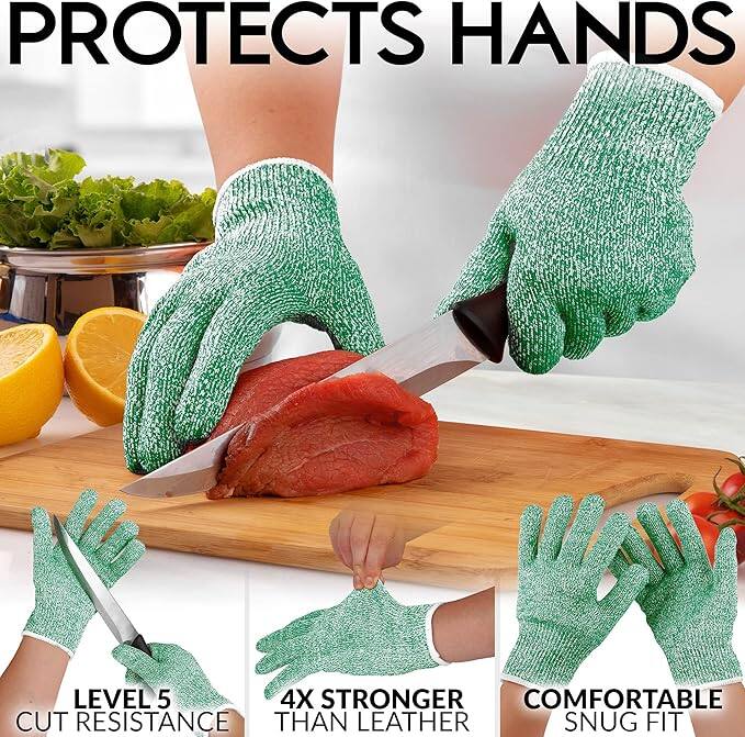 PROTECTS HANDS

LEVEL 5 CUT RESISTANCE

4X STRONGER THAN LEATHER

COMFORTABLE SNUG FIT