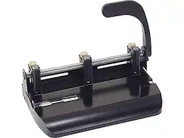 Officemate - Heavy Duty Adjustable 2-3 Hole Punch with Lever Handle, 32 Sheet Capacity - Black