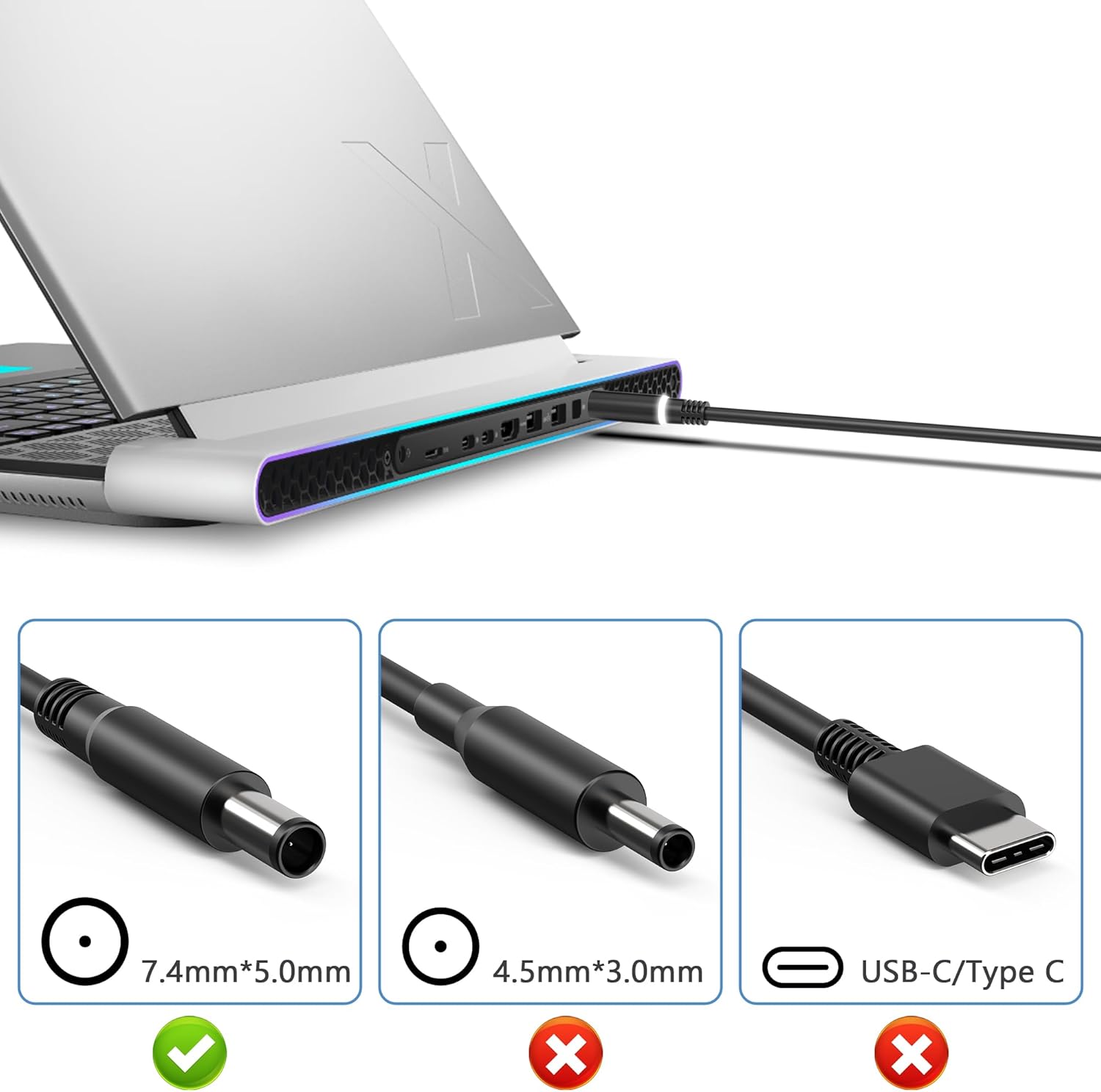 A 7.4mm*5.0mm 4.5mm*3.0mm USB-C/Type C