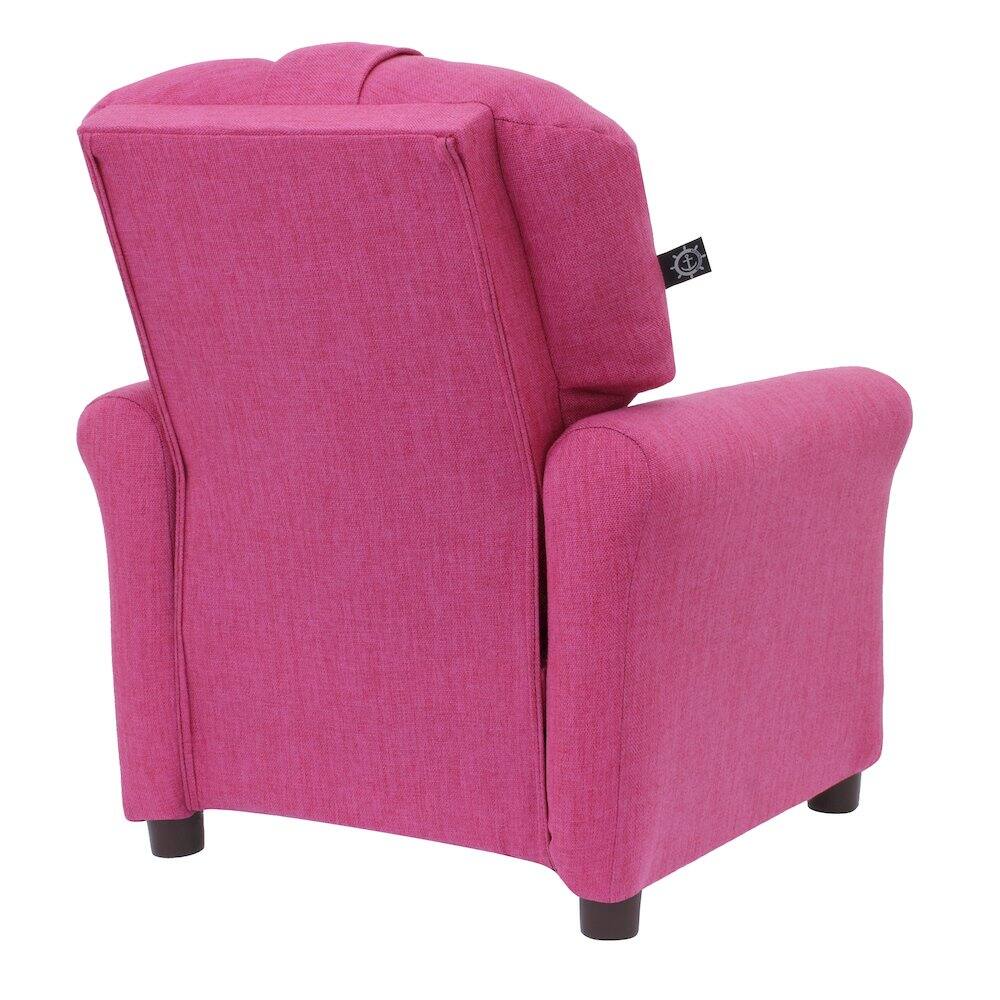 Back. Crew - Traditional Kids Recliner Chair - Magenta.