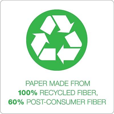 PAPER MADE FROM  
100% RECYCLED FIBER,  
60% POST-CONSUMER FIBER