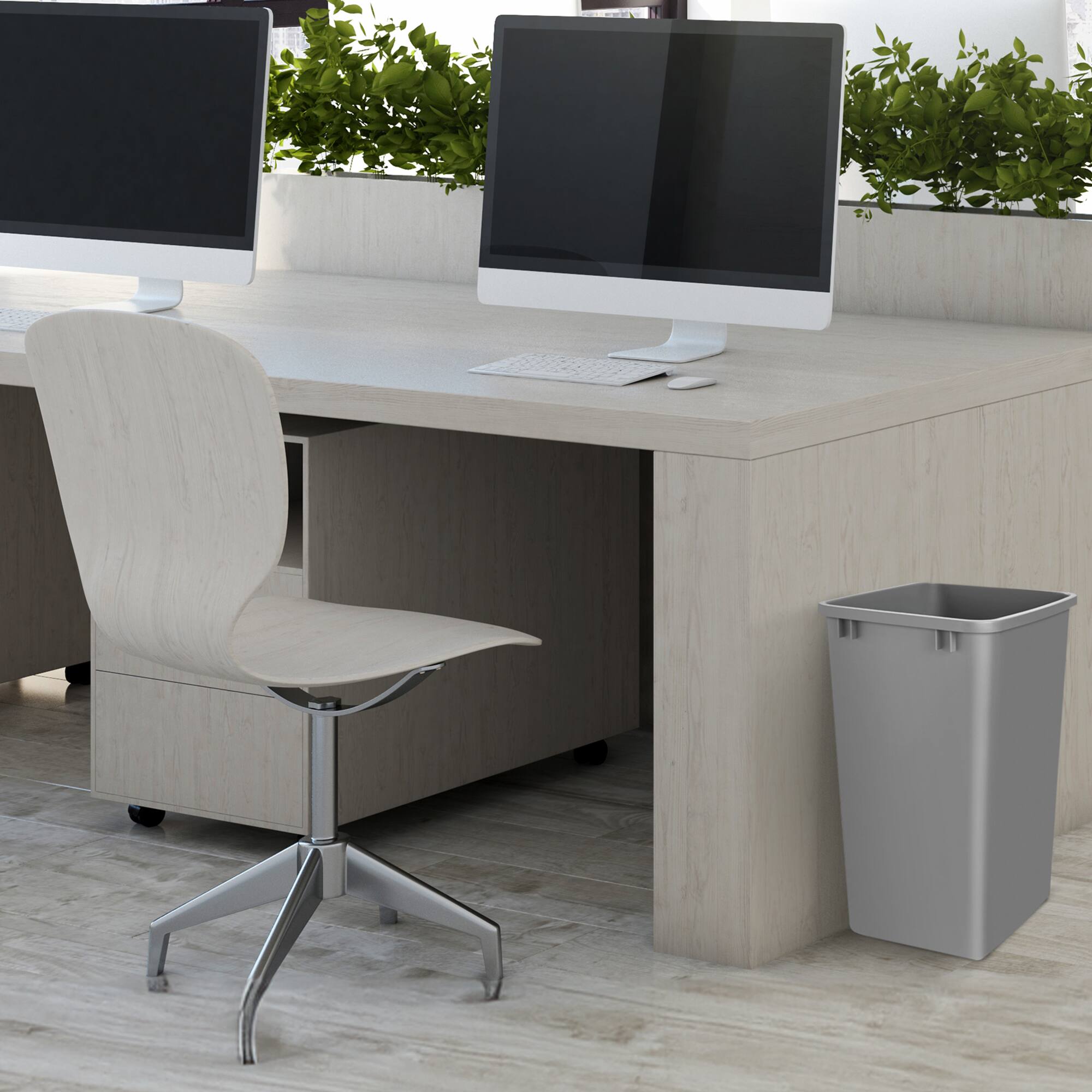 Alt View 10. Rev-A-Shelf - Rev-A-Shelf Polymer Replacement 35 qt. Trash Bin, Silver, 2 Pack, RV-35-17-2 - Silver.