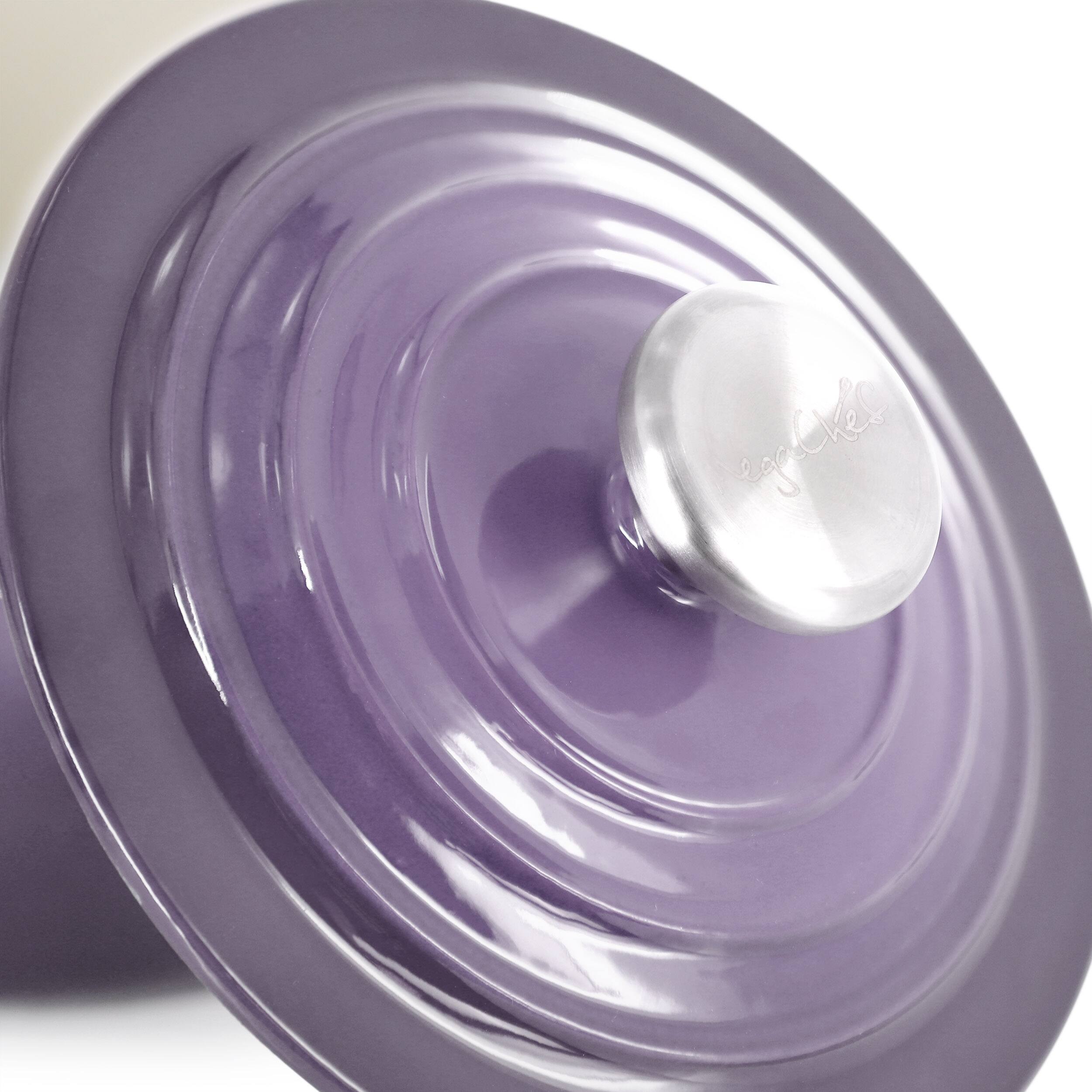 Alt View 4. Mega Chef - MegaChef 2 Quart Enameled Cast Iron Sauce Pan in Gradient Purple - Purple.