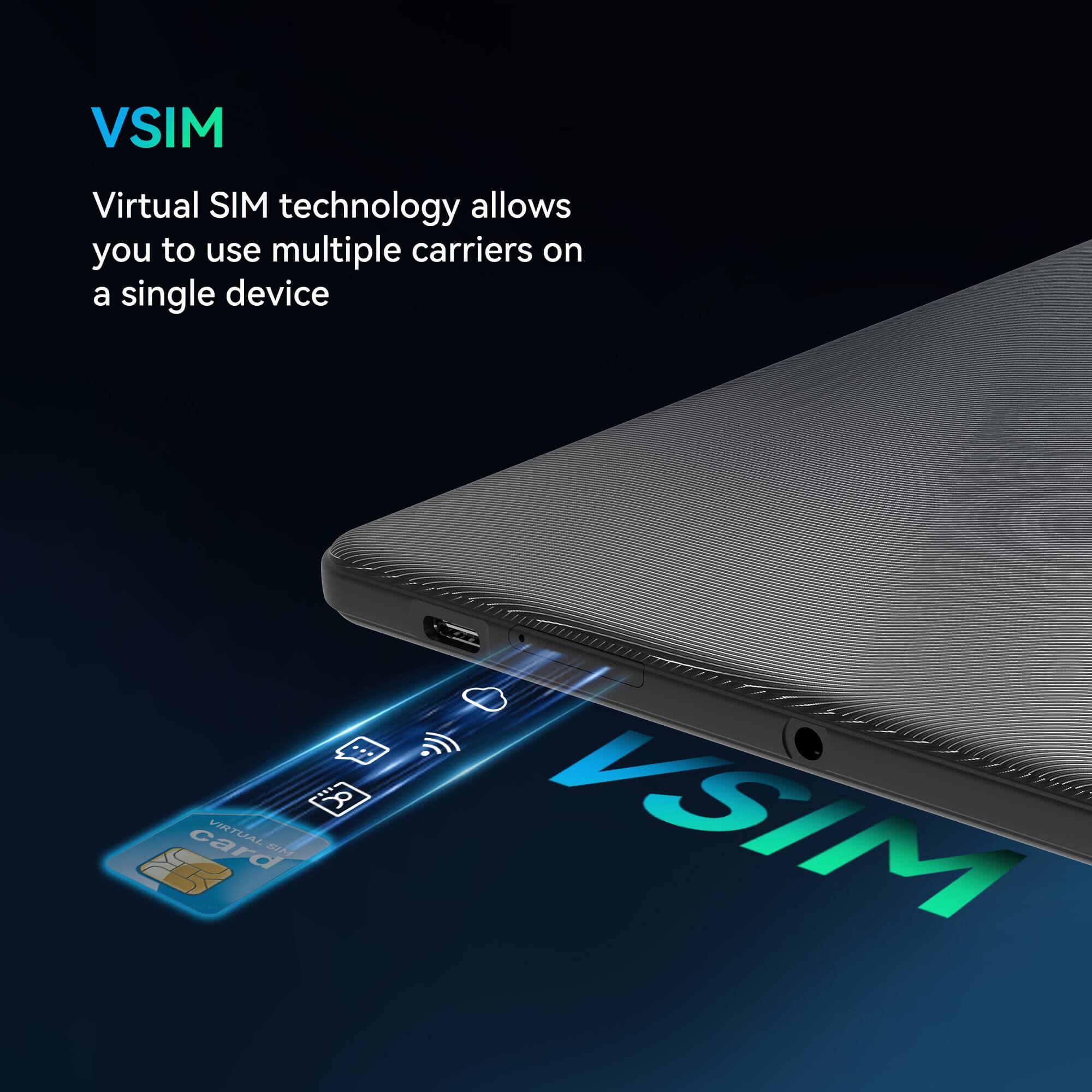 VSIM Virtual SIM technology allows you to use multiple carriers on a single device VSIM VIRTUAL SIM card