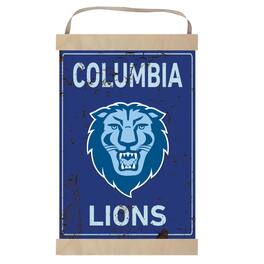 Jardine - Columbia University 12" x 20" Faux Rust Banner Sign - Light Blue