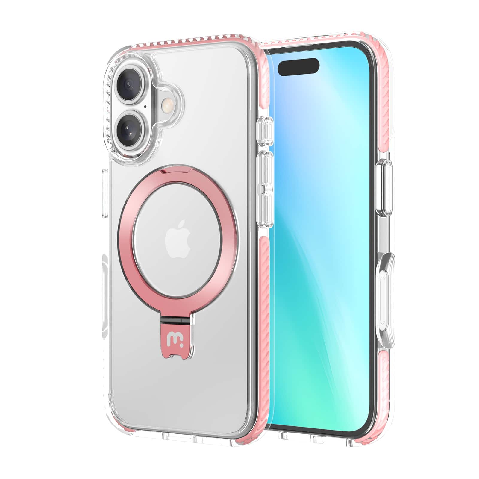 Front. Mybat Pro - MyBat Pro Lure Series Case with MagSafe Kickstand Ring for Apple iPhone 16 - Pink - Pink.