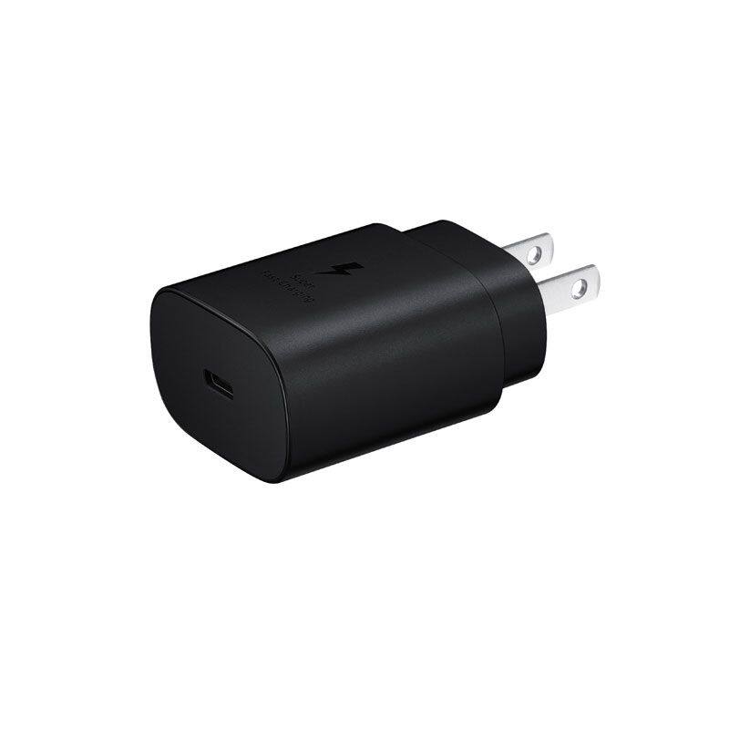 Front. Samsung - Samsung - Super Fast Charging 25W USB Type-C Wall Charger - Bulk Packaging - Black - Black.