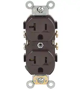 Leviton - Commercial Duplex 20A 125V Receptacle NEMA 5-20R Polycarbonate - Brown