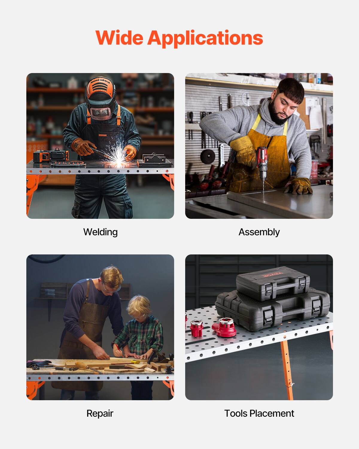 Wide Applications

- Welding
- Assembly
- Repair
- Tools Placement