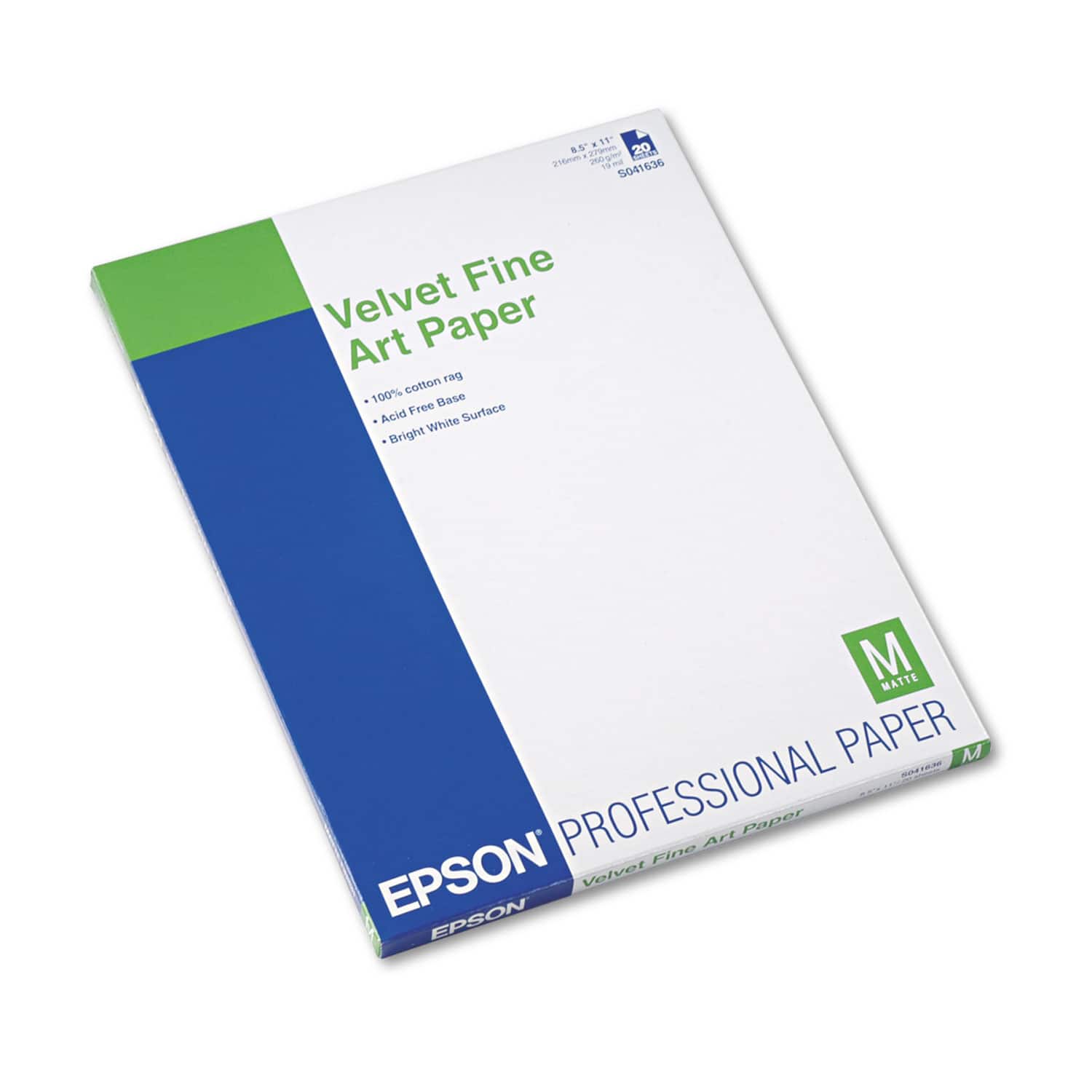 Epson - Velvet Fine Art Paper Letter Size White - Pack of 20