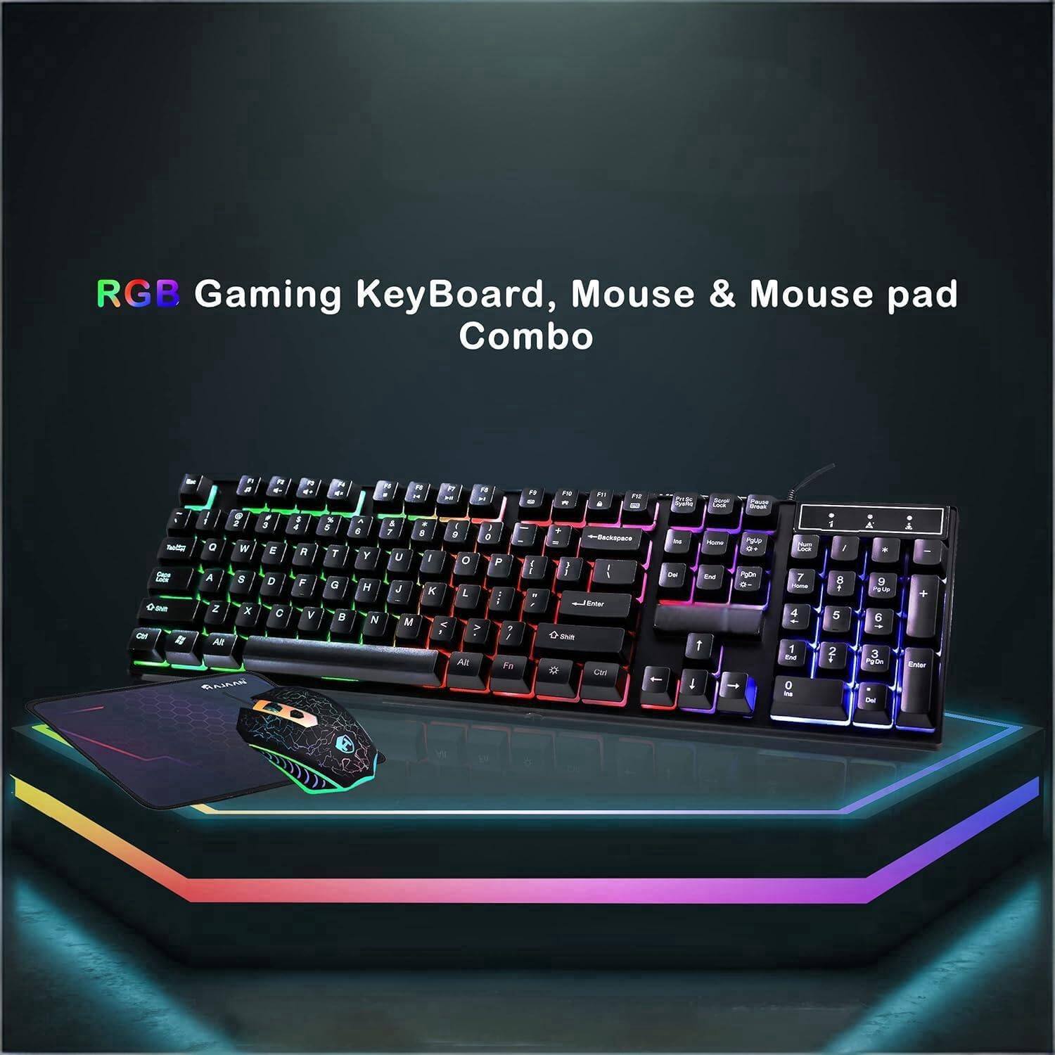 RGB Gaming Keyboard, Mouse & Mouse pad Combo