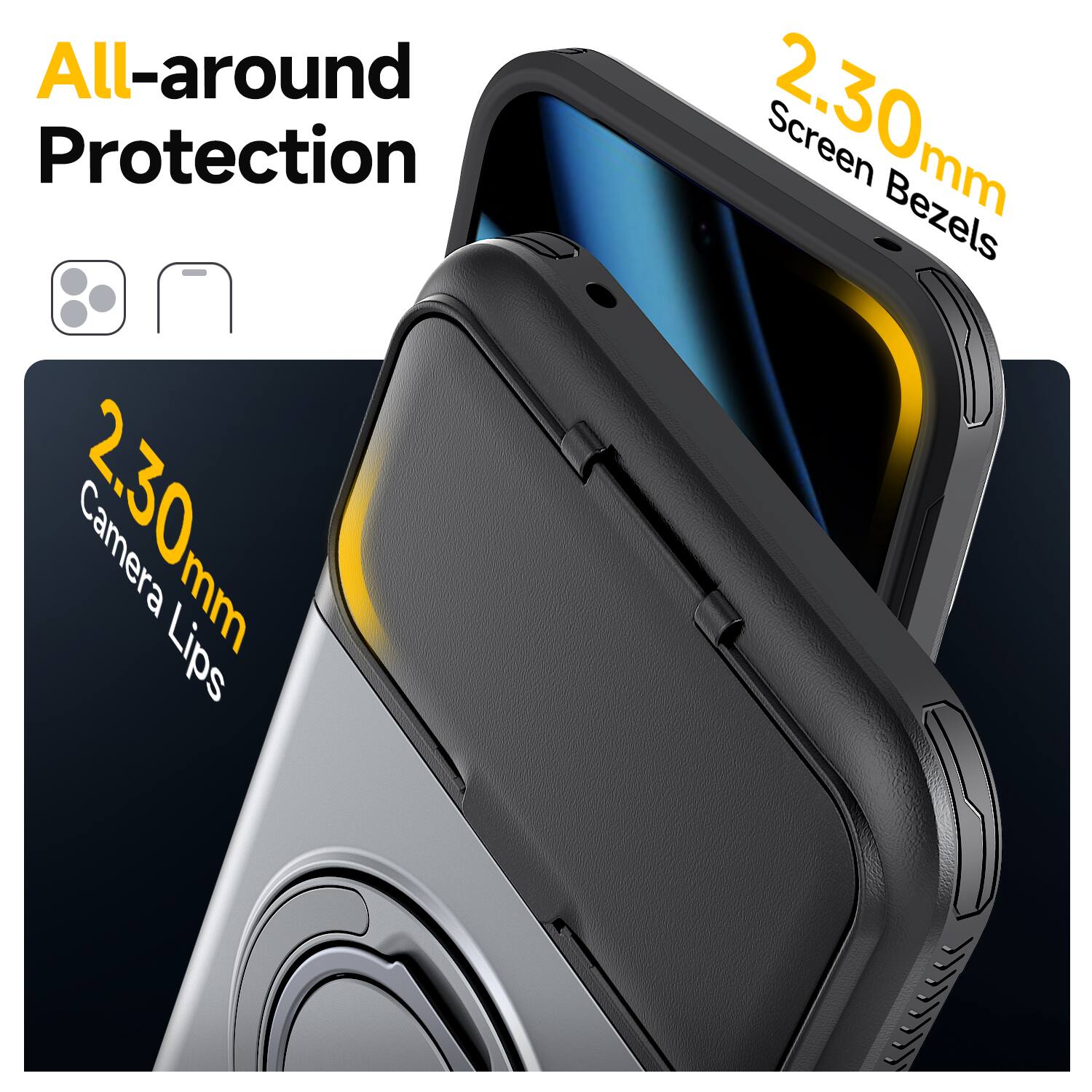 All-around Protection  
2.30mm Camera Lips  
2.30mm Screen Bezels