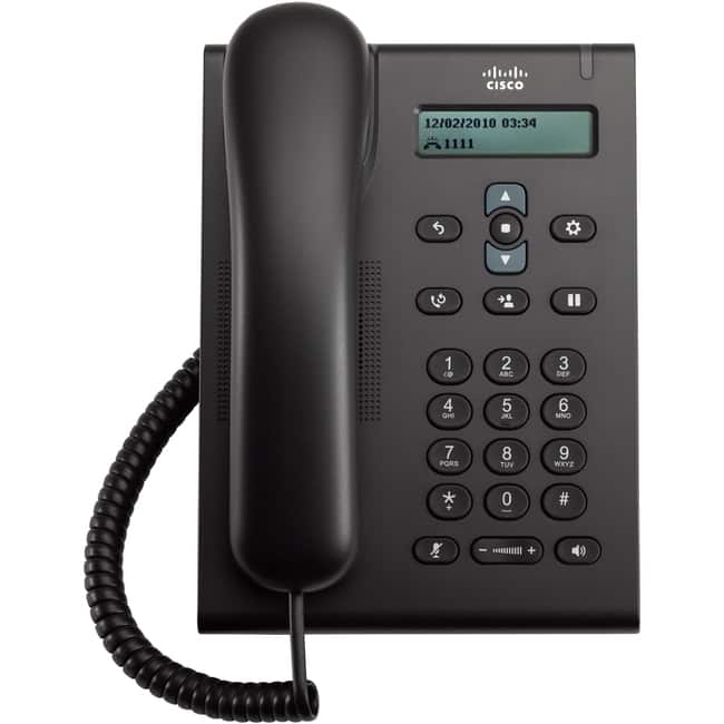 Cisco Consumer Products - Cisco 3905 IP Phone - Corded - Wall Mountable, Desktop - 1 x Total Line - VoIP - 2 x Network (RJ-45) - PoE - Charcoal